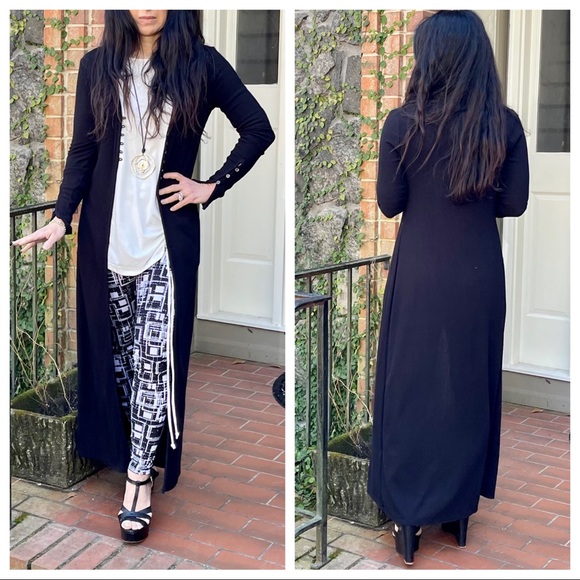 ✨RESTOCKED✨Chic black long knit duster - Picture 8 of 11